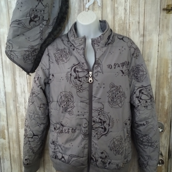 FOX ZIP UP JACKET WITH ZIPPERED POCKETS & REMOVABLE FUR HOOD IN WOMENS XL HTF - Picture 8 of 12